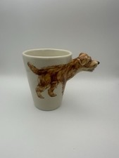 Blue Witch Vintage Dog Mug Large 3D Sculpted Dog Handle Ceramic