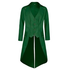 Mens Pirate Coat Steampunk Jacket Tailcoat Renaissance Jacket Hallo... Fast Ship