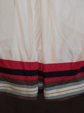 Pottery Barn Kids Crib Skirt Red Blue White Cotton Dust Ruffle Bedding Stripe