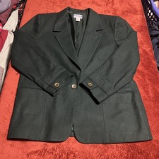 Pendleton Blazer Womens 16 Green Wool Classic Lined Tailored Jacket USA