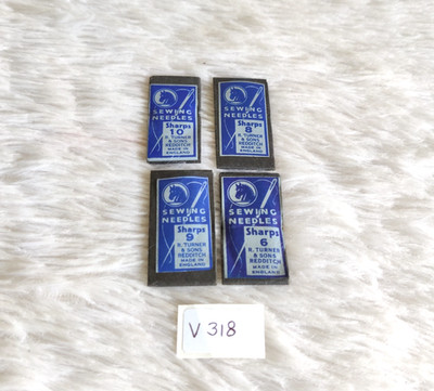 Vintage Sharps R Turner & Sons Sewing Needles Unused Packed England 4Pcs V318