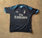 Cristiano Ronaldo Real Madrid Jersey 2015 16 Away Blue Adidas Youth Large L Gray — photo 1