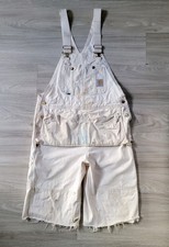 Vtg Carhartt Overalls Mens 36x13 Carpenter Bib W/ Nail Apron Chopped Thrashed