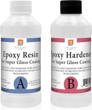 Epoxy Resin 16 Oz Kit | 1:1 Crystal Clear Resin and Hardener for Super Gloss Coa