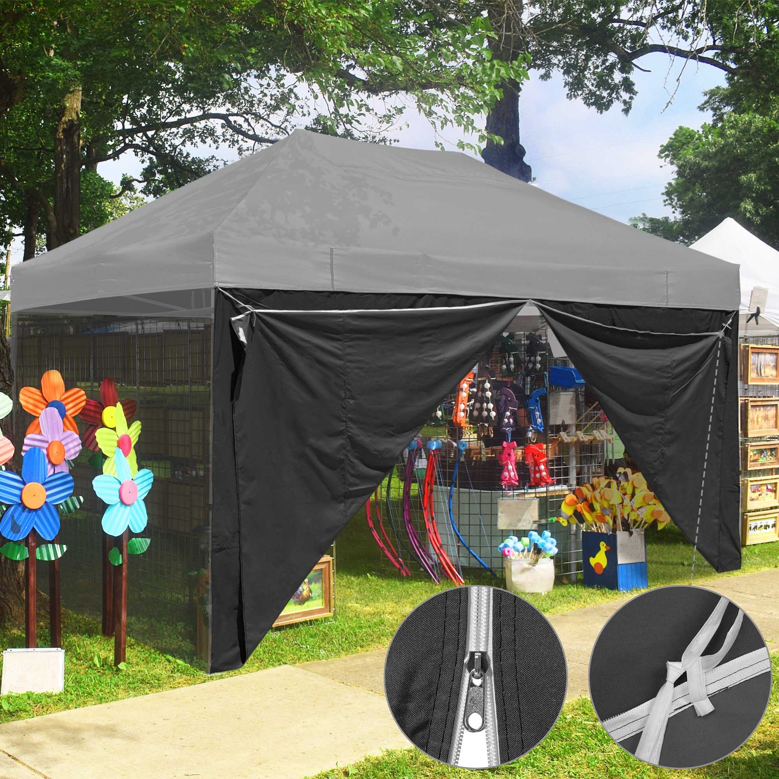 InstaHibit 1 Pack Side Wall for 10x15 Ft EZ Pop Up Canopy Tent UV50+ Zipper Lawn