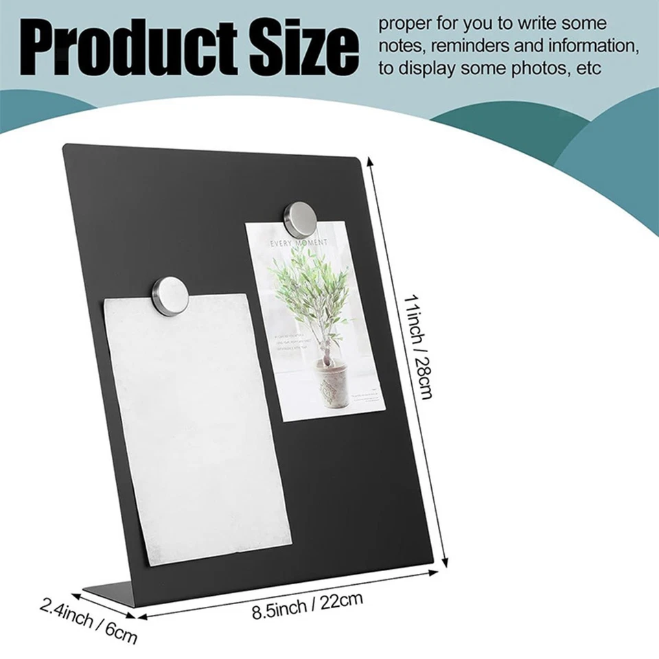 Magnetic Bulletin Board Desktop Metal Easel for Kids Room Counter Kitchen - Image 4 of 4