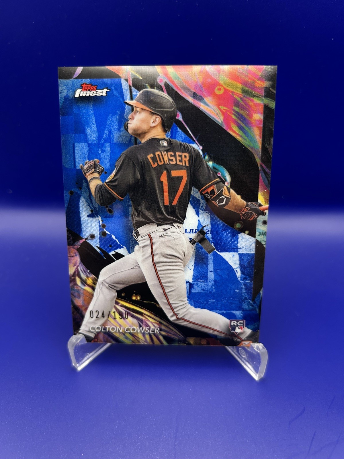 2024 Topps Finest - Uncommon Colton Cowser #111 Sky Blue Refractor 24/150 (RC)