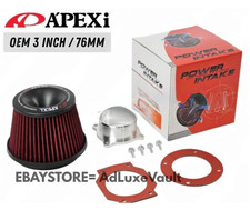 Inlet Universal Apexi Style Power Intake Dual Funnel Air Filter Flange 76mm 3