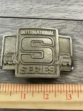 Vintage International Harvester S Series Belt Buckle Silver Truck 80s Spec-Cast