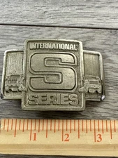 Vintage International Harvester S Series Belt Buckle Silver Truck 80s Spec-Cast