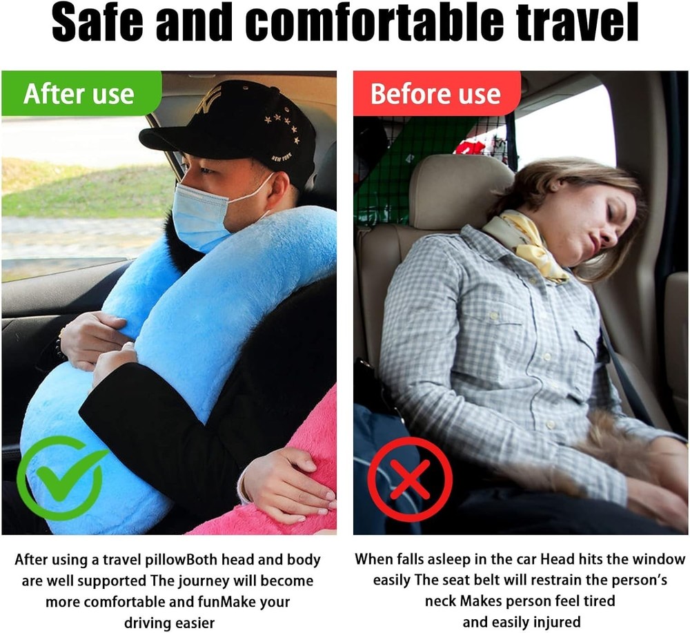 Comfortable Travel Neck Pillow for Adults & Kids - Car Cushion Support Comfortable Travel Neck Pillow for Adults & Kids - Car Cushion Support