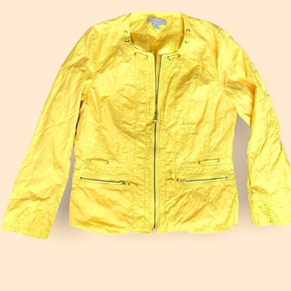 Laura Ashley, Vintage Laura Ashley Full Zip Windbreaker Jacket Petite Size Large
