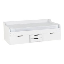 Dante White 3ft Single Day Bed 90cm With Drawers Storage Kids Adults Bed Frame