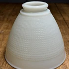 Vintage Milk Glass Stiffel Torchiere Lamp Shade Diffuser 6" Waffle Pattern EVC