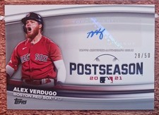 2022 Topps Alex Verdugo Red Sox Postseason Performance Jersey Auto /50 NM-MT