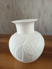 Vase Tischvase Bisquit Porzellan Weiss Höhe 16 cm AK Kaiser Alka Kunst