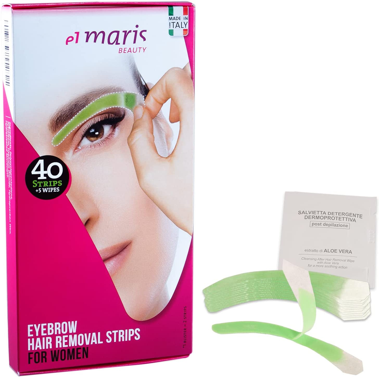 Strisce Depilatorie Sopracciglia Sagomate - Kit Professionale Delicato