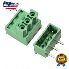 3-Pin 5.08Mm Pitch Right Angle PCB Screw Terminal Block Connector 10 Sets