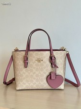 New Coach CDF03 Mollie Tote Bag 25 Signature Canvas Heart Charm outlet from JPN