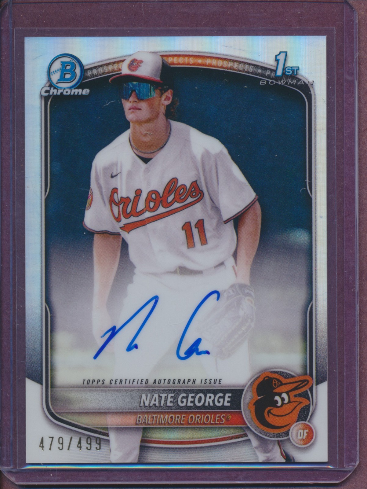 2025 Bowman Chrome Nate George 1st Bowman Refractor Auto /499 #CPA-NG