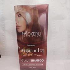 Mokeru Permanent Hair Dye Color Shampoo with Argan Oil 500 ML (7 COLORS)