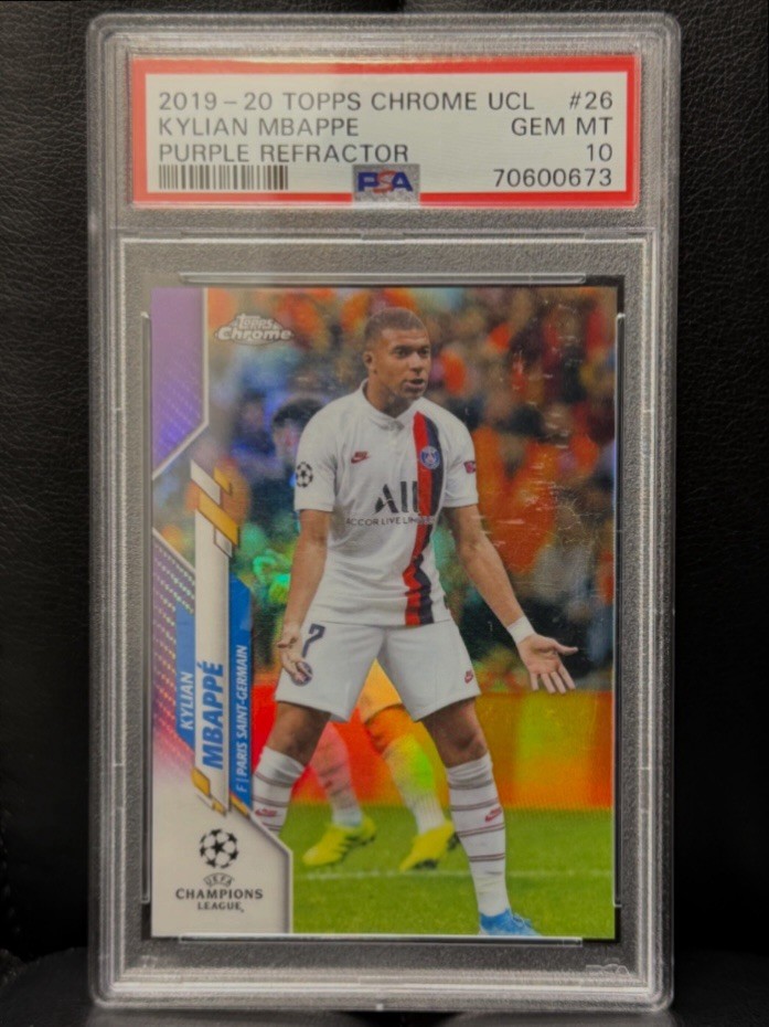 Topps Chrome UCL 2019-20 Kylian Mbappé Purple Refractor /250 #26 PSA 10