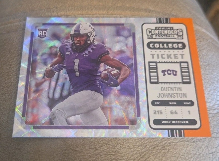 2023 Chronicles Draft Contenders College Ticket Orange 12 Quentin Johnston FB