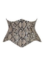 Black Snake Skin Print Mini Waist Cincher Underbust Corset Goth Burlesque Club