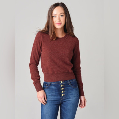 NAADAM CASHMERECropped Crew Sweater Autumn Brown / Red Size Small