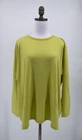 Eskandar Womens Lime Green Cashmere Round Neck Long Sleeve Sweater One Size