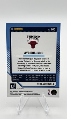2024-25 Panini Donruss Optic - Ayo Dosunmo #103 Purple Prizm | eBay