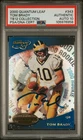 2000 QUANTUM LEAF #343 TOM BRADY ROOKIE RC PSA AUTHENTIC DNA SIGNED AUTO 10