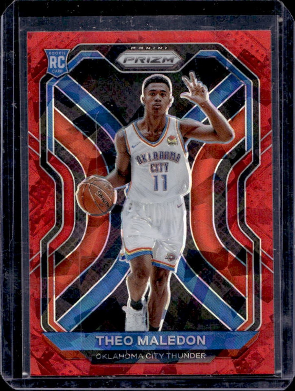2020-21 Prizm Theo Maledon RC Red Ice Prizm Rookie #289 Thunder
