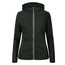 Icepeak Damen Jacke Strickjacke Fleece Kapuze Strickfleecejacke antikgrün melier