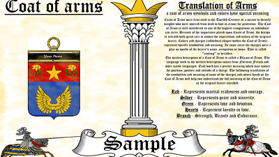 Jacar-Juckers COAT OF ARMS HERALDRY BLAZONRY PRINT