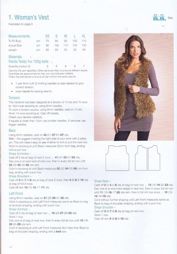 Panda Knitting book Teddy Fur 301 Ladies Girls Jackets Poncho Scarf 11 Designs - Picture 8 of 10