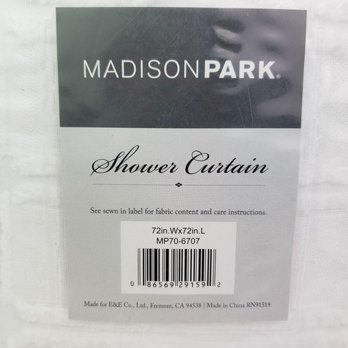 Madison Park Quade White 72 inch Woven Clipped Shower Curtain MP70-6707 - Picture 2 of 4