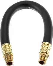 QWORK Air Compressor Hose, 3/8" X 15" 300 PSI Max Gold, Black 