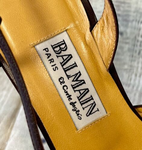Balmain Shoes | Vintage Balmain Brown Pointed Slingback Heels UK 6/EUR 39 - Picture 8 of 8