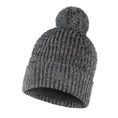 Buff - Vaed - Strick & Polar Beanie Mütze - grau hellbraun