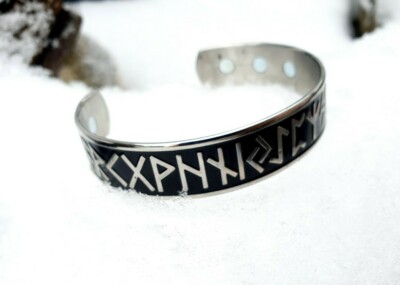 Armreif Viking Rune Wikinger Armspange Armband Magnet Runen  K19.15 Mittelalter