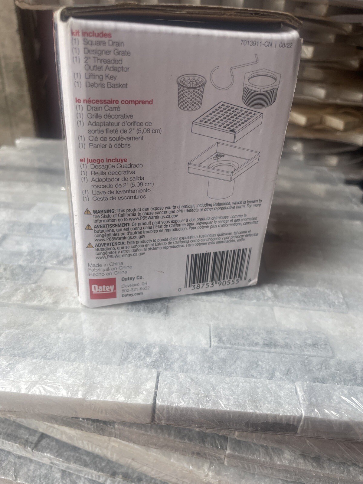 Oatey Designline 4”x4” Champagne Bronze Square Shower Drain w/Drain