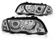 LED Angel Eyes Scheinwerfer Set f�r BMW 3er E46 BJ 05/98-08/01 Klar/Chrom