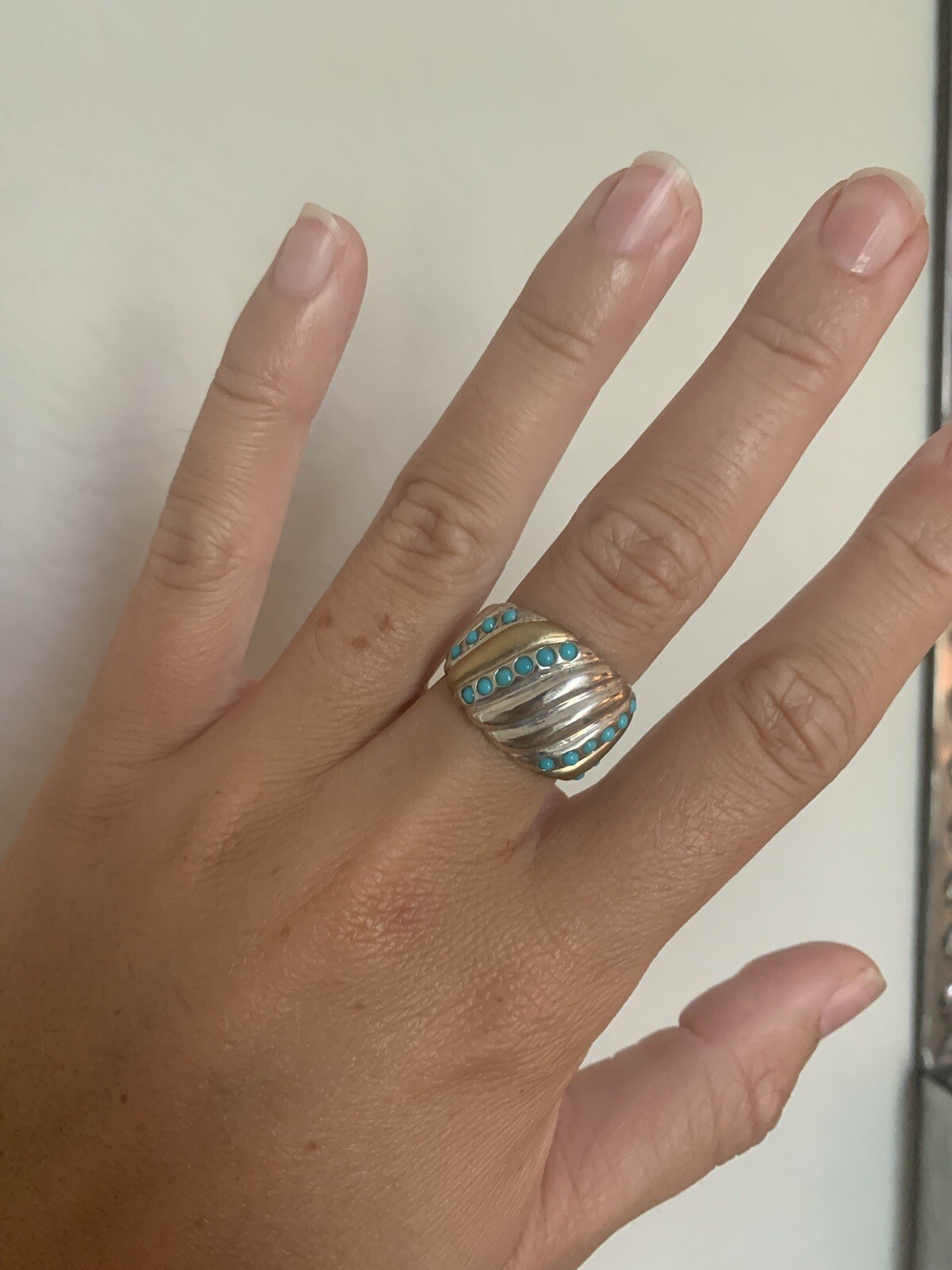 Sterling Silver 925 Statement Ring With Turquoise… - image 6