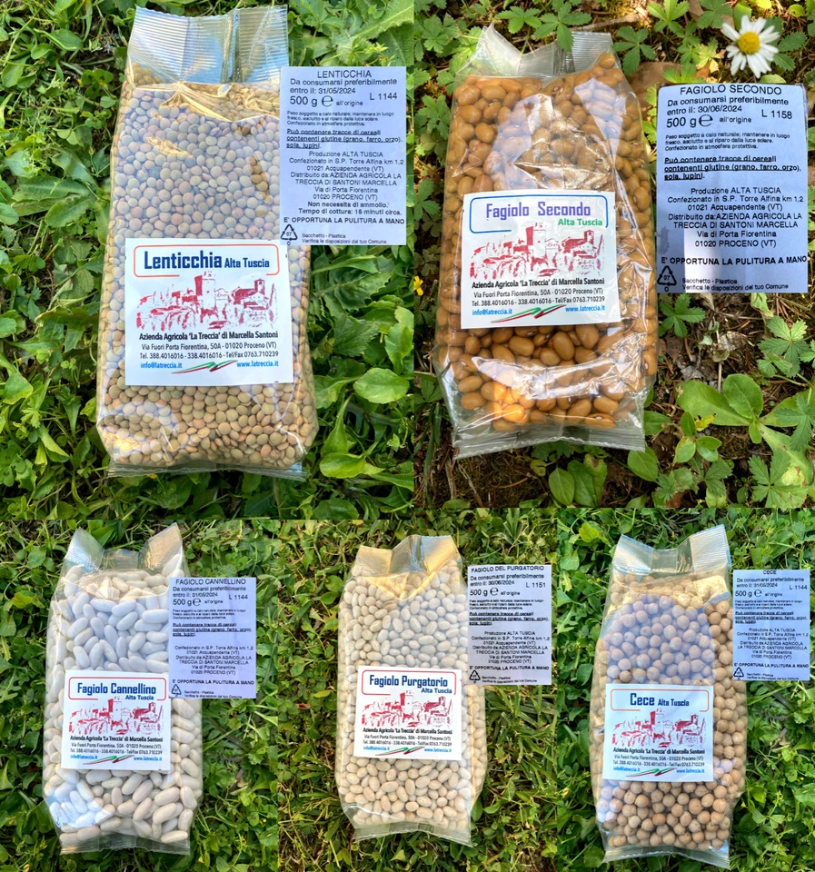 AZ. AGRICOLA LA TRECCIA Alto Lazio - Ceci, Lenticchie, Fagioli: Purgatorio, Secondo e Cannellino