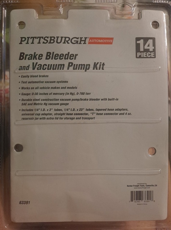 Pittsburgh Automotive Car Brake Bleeder and Vacuum Pump Kit 14 Piece