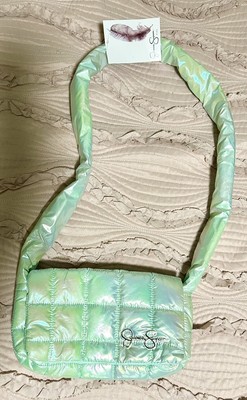 Jessica Simpson iridescent Sea Foam Mint Green Puff Bag