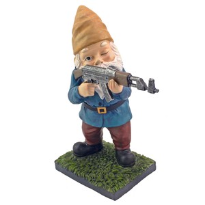 Military Garden Gnome With An Ak47 Funny Army Statue Perfect For