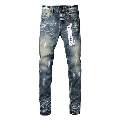 Pantalones de mezclilla para hombre talla alta ajustados personalidad reparación ajustados vintage N6 - Imagen 1 de 6