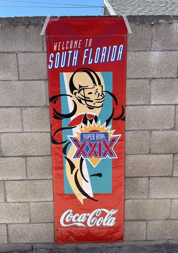 SUPER BOWL XXIX "Welcome To Florida" Vinyl Banner Double Sided Coca Cola 1994